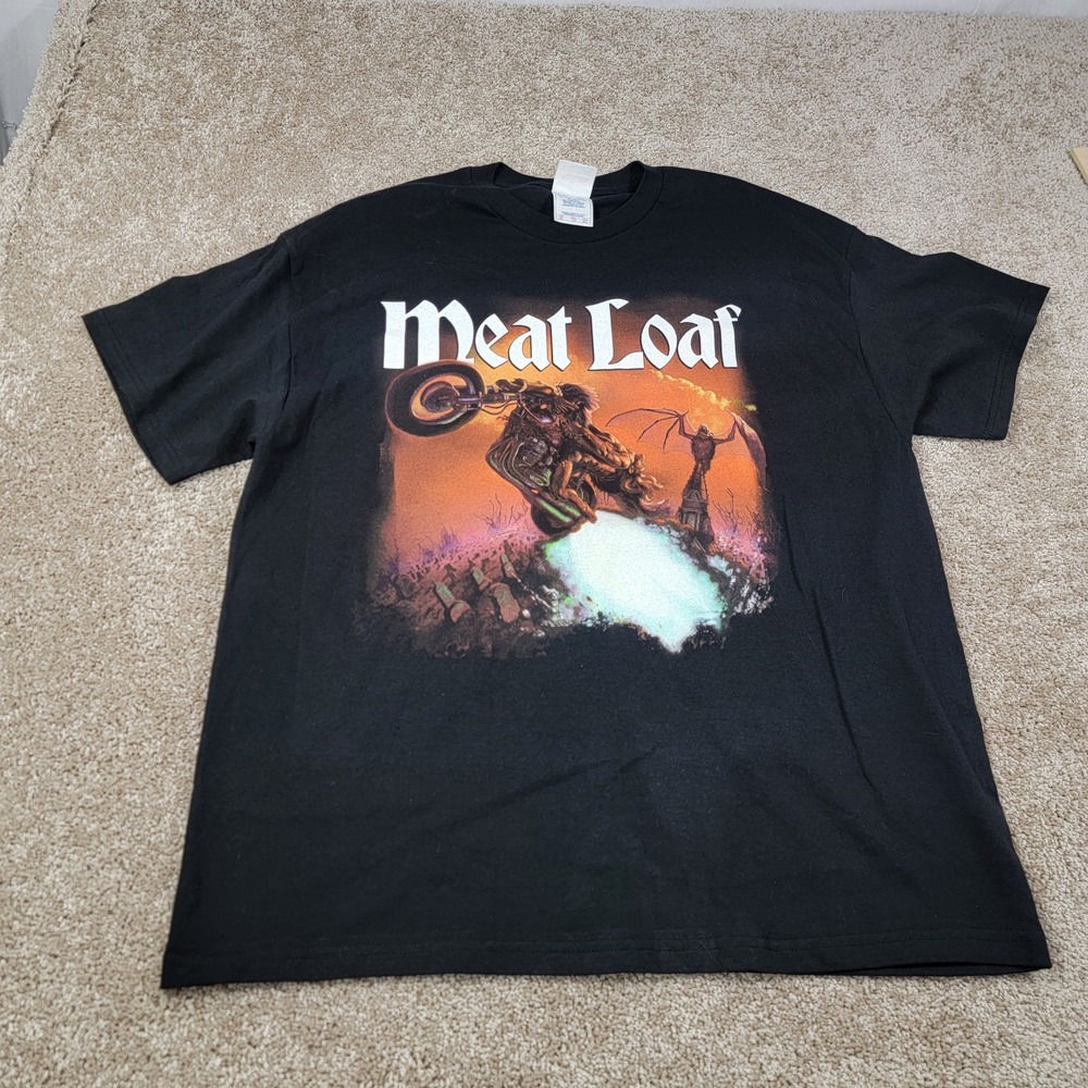 Gildan‎ Meat Loaf Tour 03 Graphic Print Band Tee T-Shirt XL